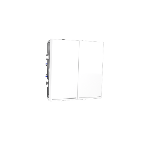 Выключатель встраиваемый Voltum S70 двухклавишный с подсветкой 10А, (белый глянцевый)