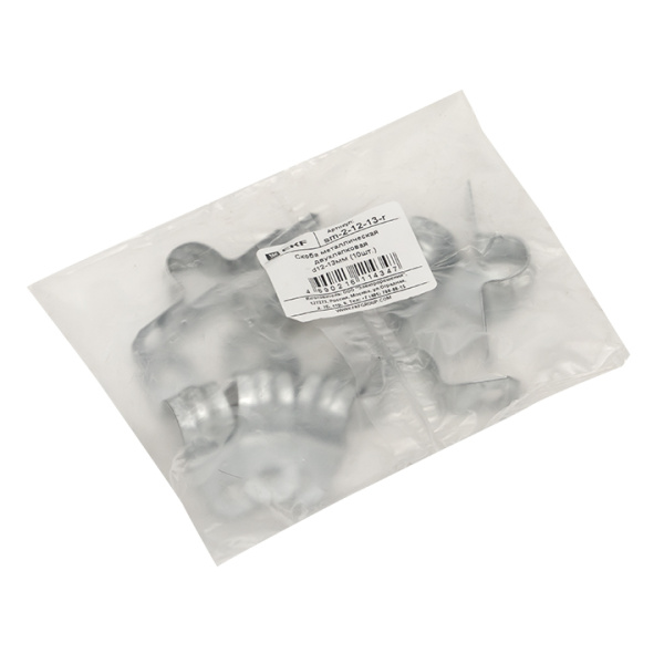 Скоба металлическая двухлапковая d12-13 мм (10 шт) PROxima EKF