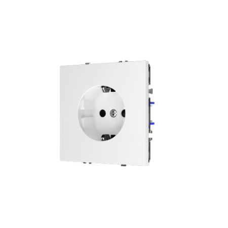 Розетка встраиваемая Voltum S70 с заземлением и защитными шторками, 16А, (белый глянцевый)