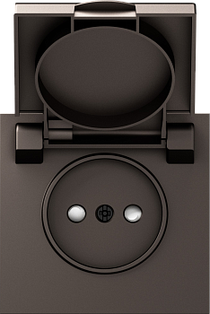 Donel S08 мокко накладка для розетки без заземления, с крышкой, 16A 250 В~, серия DB