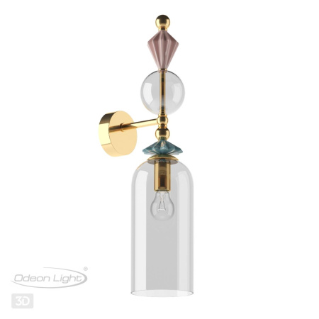 Бра E14 1*40W BIZET золото/разноцветн./керамика/стекло ODEON LIGHT