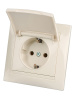 Розетка 2П+З 16А 250В IP44 с крышкой сл. кость "Лама" TDM