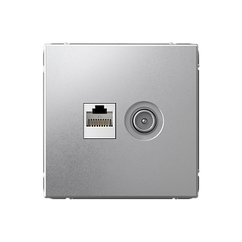 ARTGALLERY РОЗЕТКА двойная ТВ + компьютерная RJ45, кат. 5Е, АЛЮМИНИЙ Systeme Electric