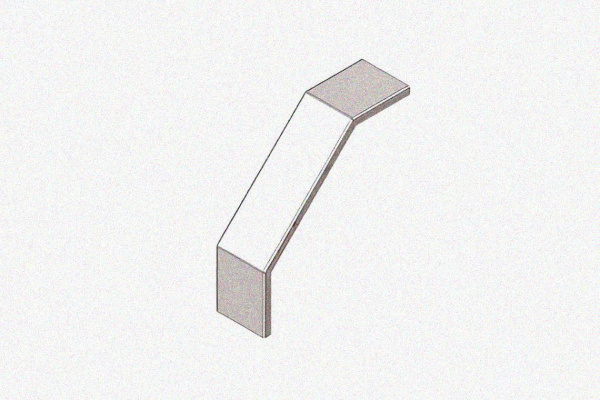 Крышка лотка замкового КЛСЗ 300х50-90 УХЛ1 для поворота трассы вниз на 90, оцинкованный лист, S1,5