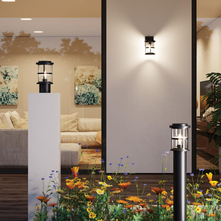 Ландшафтный св-к на базу E27 1*60W IP44 MAGUS черный/стекло ODEON LIGHT