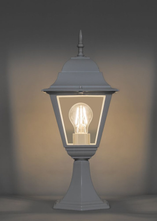 Светильник садово-парковый Feron 4104/PL4104 четырехгранный на постамент 60W E27 230V, белый