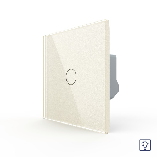 Одноклавишный сенсорный Адаптивный диммер 1 пост, цвет жемчужный Livolo