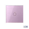 Сенсорный проходной радиоуправляемый выключатель 1 клавиша 1 пост Розовый Livolo