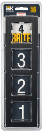 BRITE Рамка 4-мест. РУ-4-1-БрЧ металл черн. IEK