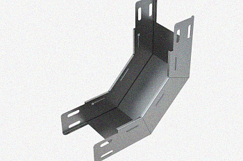 Лоток замковый глухой КСЗГ 200х100-90 УТ1,5 для поворота трассы вниз на 90, оцинкованный лист S1,2