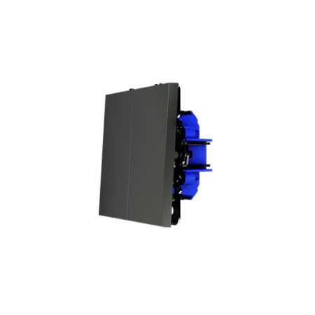 Выключатель с самовозвратом встраиваемый Voltum S70 двухклавишный 10А, (титан)