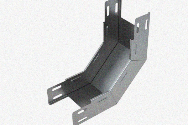 Лоток замковый глухой КСЗГ 200х100-90 УТ1,5 для поворота трассы вниз на 90, оцинкованный лист S1,2