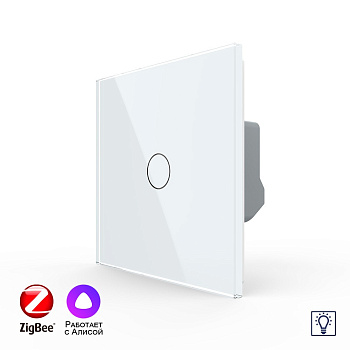 Одноклавишный умный сенсорный диммер Livolo ZigBee, 1 пост, Белый VL-C701D2Z-2WG