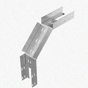 Лоток замковый перфорированный КСЗ 80х80-90 УТ1,5 для поворота трассы вниз на 90, оцинкованный лист, S1,5