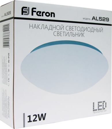 Светодиодный светильник накладной Feron AL529 тарелка 12W 4000K белый