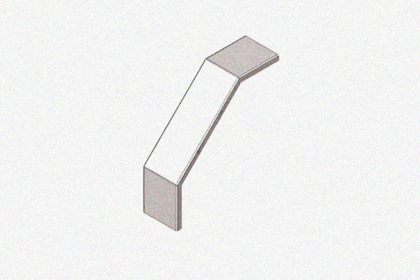 Крышка лотка замкового КЛСЗ 200х80-90 УТ1,5 для поворота трассы вниз на 90, горячее цинкование, S1,5