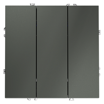 Выключатель встраиваемый Voltum S70 трехклавишный 10А, (титан)