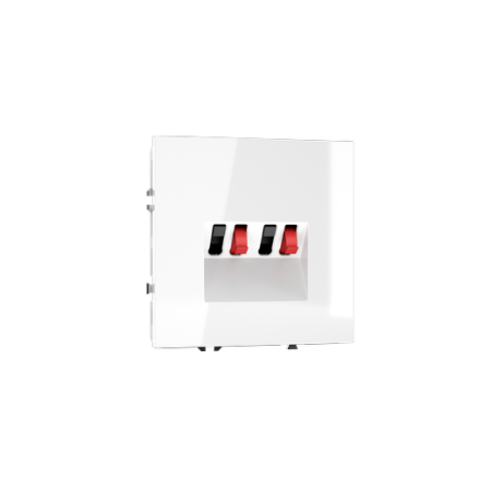 Розетка акустическая встраиваемая Voltum S70 4-местная, (белый глянцевый)