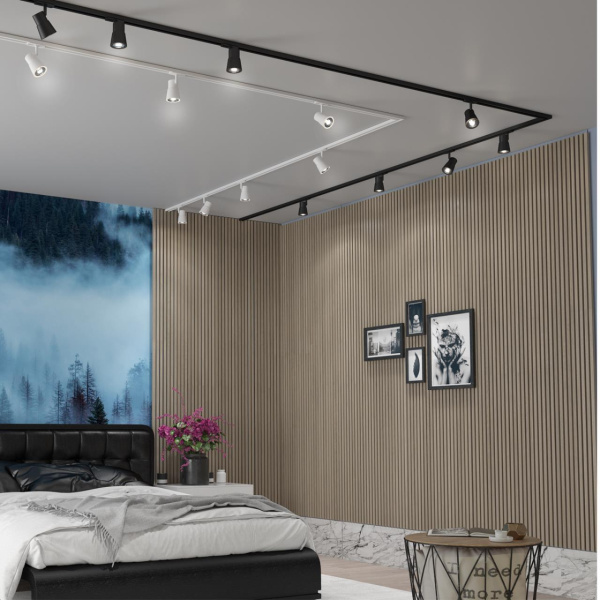 Св-к трековый однофазный двухжильный IP20 GU10 50W 220V MOLO черный B NOVOTECH