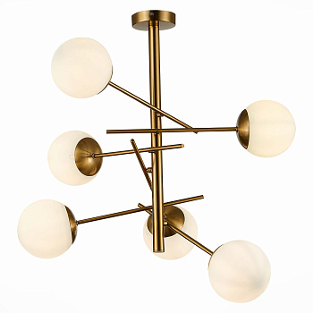 Люстра потолочная Латунь/Белый E27 6*60Вт SLE1099-302-06 EVOLUCE