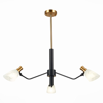 Люстра подвесная Черный, Латунь/Белый E14 3*60Вт SLE205403-03 EVOLUCE