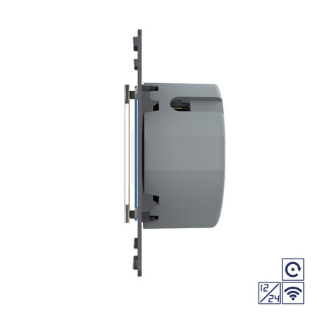 Двухклавишная сенсорная кнопка Quadro 12/24В с радиоупр., цвет золотой (механизм) Livolo