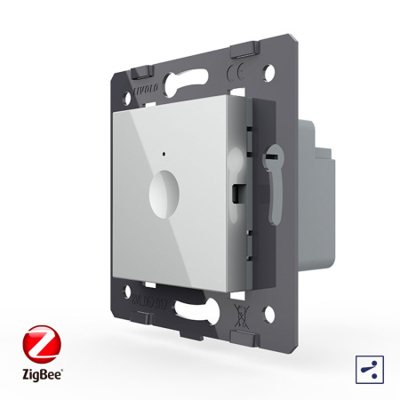 Одноклавишный проходной сенсорный выключатель ZigBee Module, цвет серый (механизм) Livolo