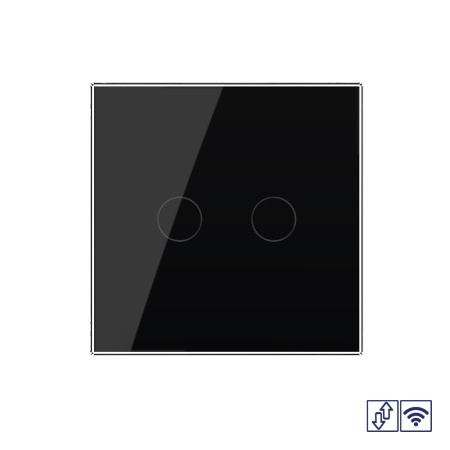 Сенсорный радиоуправляемый выключатель для жалюзи 2 клавиши 1 модуль Черный Livolo