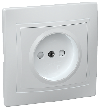 Розетка 1-местная РСш10-2-КБ без з/з с защитной шторкой 10А КВАРТА белый IEK