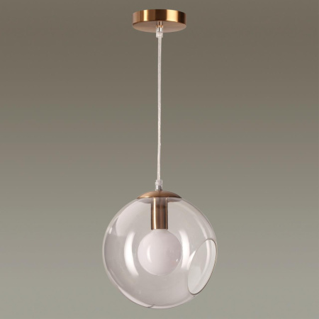 Подвес E14 1*60W 220V BLAIR античная латунь,стекло B LUMION