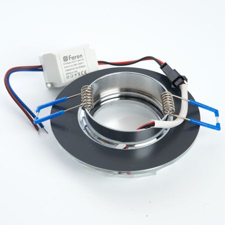 Светильник встраиваемый с белой LED подсветкой Feron CD878 потолочный MR16 G5.3 прозрачный