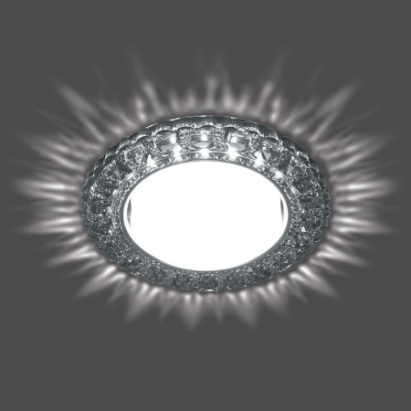 Светильник встр. с белой LED подсветкой 6400К Feron CD4045 потолочный GX53 без лампы, серый, хром
