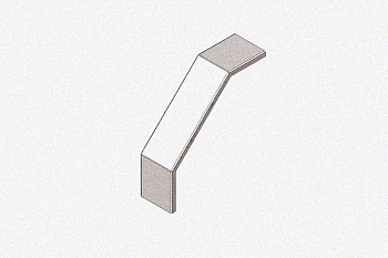 Крышка лотка замкового КЛСЗ 50х50-90 УТ1,5 для поворота трассы вниз на 90, оцинкованный лист S1,0