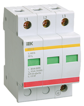 Ограничитель импульсных перенапряжений ОПС1-B 3Р 30/60кА 400B IEK