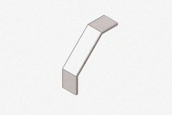 Крышка лотка замкового КЛСЗ 50х50-90 УТ1,5 для поворота трассы вниз на 90, оцинкованный лист S1,0