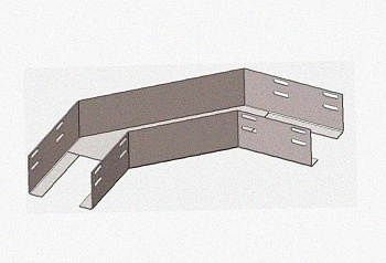 Лоток угловой замковый перфорированный КГЗ 150х150-135 УХЛ1 поворот на 135, горячее цинкование, S1,5