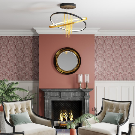 Потолочный св-к IP20 LED 70W 3340Лм 4000K MONICA черный/золотистый/металл ODEON LIGHT