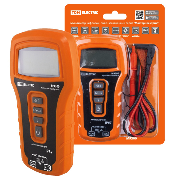 Мультиметр цифровой  пылевлагозащищенный серия "МастерЭлектрик" М9300 (IP54) TDM