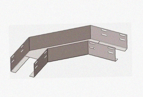 Лоток угловой замковый перфорированный КГЗ 150х150-135 УХЛ1 поворот на 135, горячее цинкование, S1,5