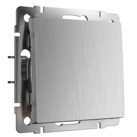 Встраиваемые механизмы Выключатель СУ 1-кл. 10А cеребряный рифленый IP20 Werkel