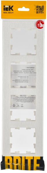 BRITE Рамка 4-мест. РУ-4-Бр бел. рифленый IEK