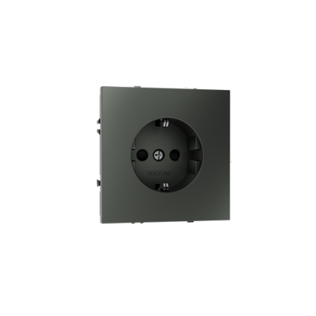 Розетка встраиваемая Voltum S70 с заземлением и защитными шторками, 16А, (титан)