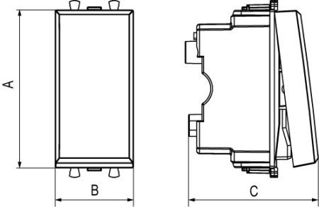 Диммер кнопочный модульный для LED ламп, "Avanti", "Черный квадрат", 1 модуль DKC