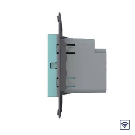 Двухклавишный сенсорный выключатель Module с радиоупр., цвет зеленый (механизм) Livolo