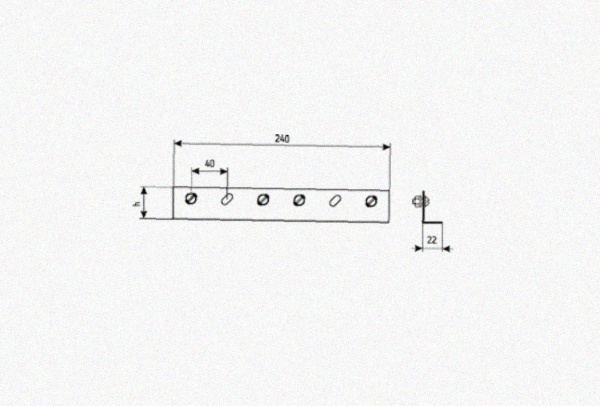 Соединитель лотковый замковый СЛЗх80х1,0 УТ1,5, оцинкованный лист, S1,0