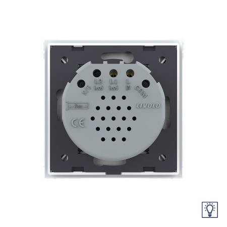 Сенсорный диммер Quadro 1 клавиша 1 пост Белый Livolo