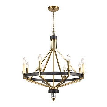 Люстра подвесная Латунь, Черный, Прозрачный E14 8*40Вт WE246.08.503 WERTMARK