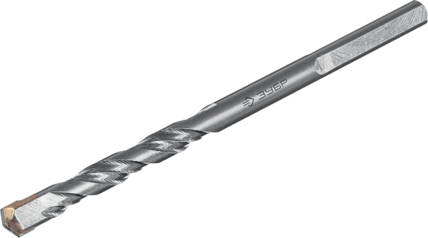ПРОФЕССИОНАЛ 6 x 100 мм сверло по бетону усиленное, 3-х гранный хвостовик ЗУБР