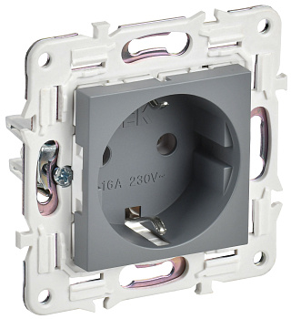 SKANDY Розетка с заземлением без защитных шторок 16А SK-R05Gr серый IEK