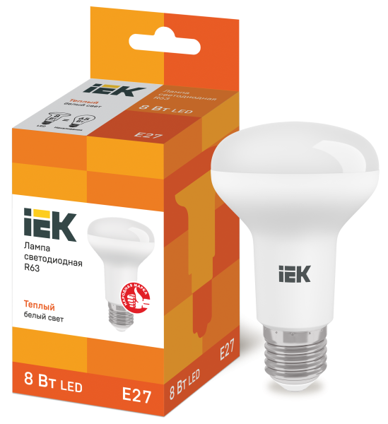 Лампа светодиодная R63 рефлектор 8Вт 230В 3000К E27 IEK